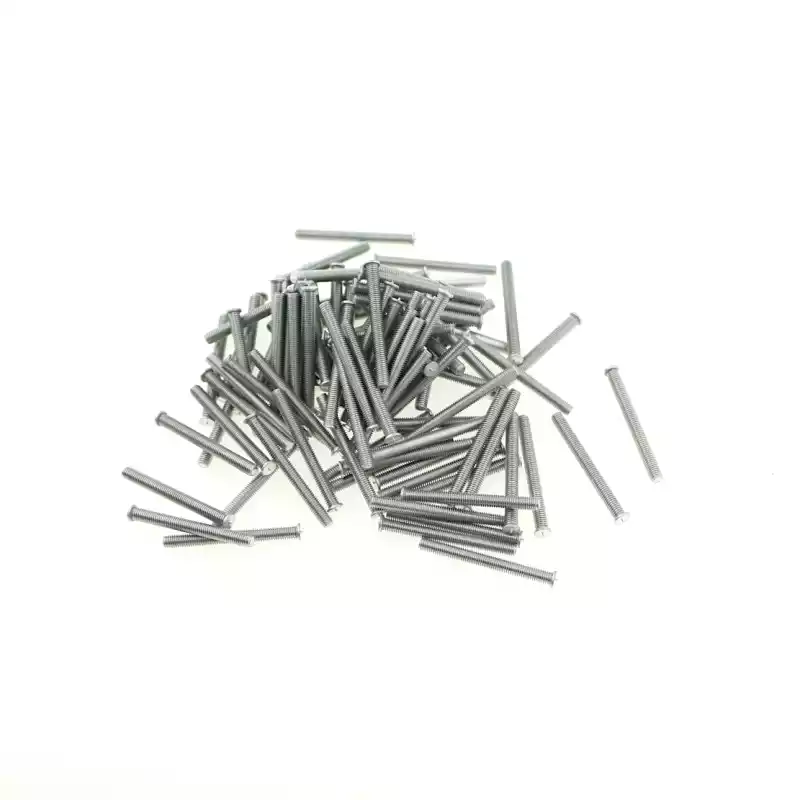 Aluminium Alloy Capacitor Discharge Weld Studs M5 x 50mm Length photographed closer in