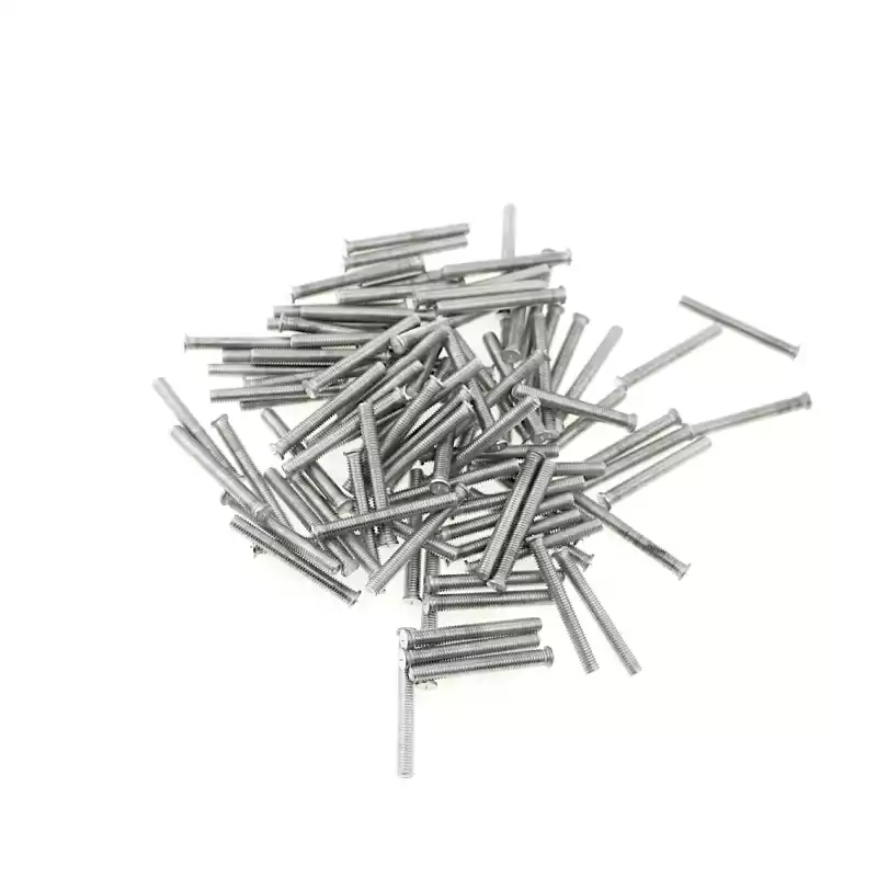 Aluminium Alloy Capacitor Discharge Weld Studs M6 x 40mm Length photographed closer in