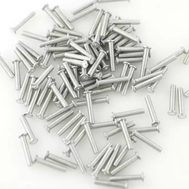 Product image extreme close up of Aluminium Alloy Capacitor Discharge Weld Studs M3 x 16mm Length