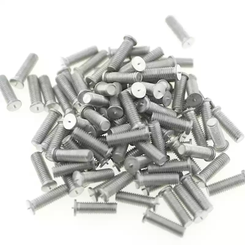 Product image extreme close up of Aluminium Alloy Capacitor Discharge Weld Studs M5 x 16mm Length