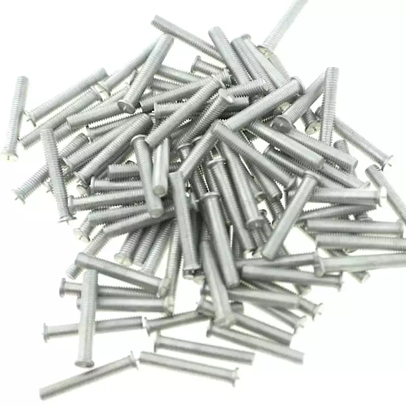 Product image extreme close up of Aluminium Alloy Unthreaded Capacitor Discharge Weld Studs 5mm Diameter x 30mm Length