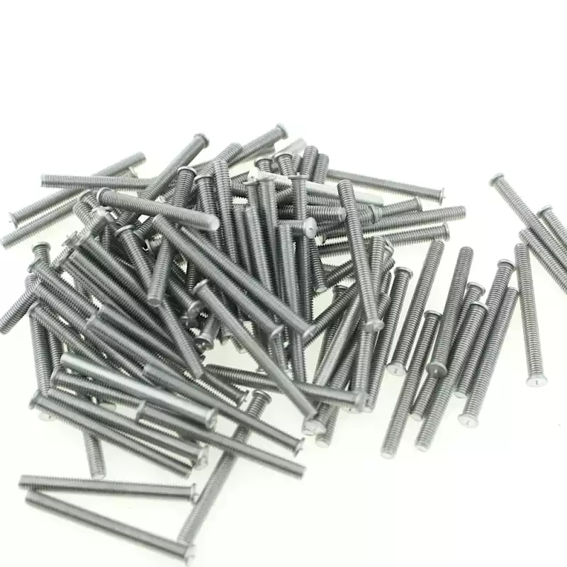 Product image extreme close up of Aluminium Alloy Capacitor Discharge Weld Studs M5 x 50mm Length