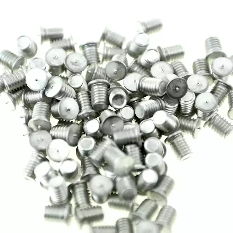 Product image extreme close up of Aluminium Alloy Capacitor Discharge Weld Studs M6x 8mm Length