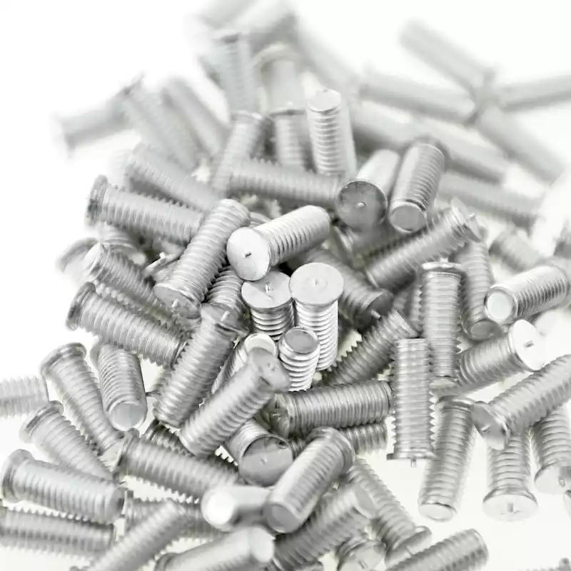 Product image extreme close up of Aluminium Alloy Capacitor Discharge Weld Studs M6 x 16mm Length