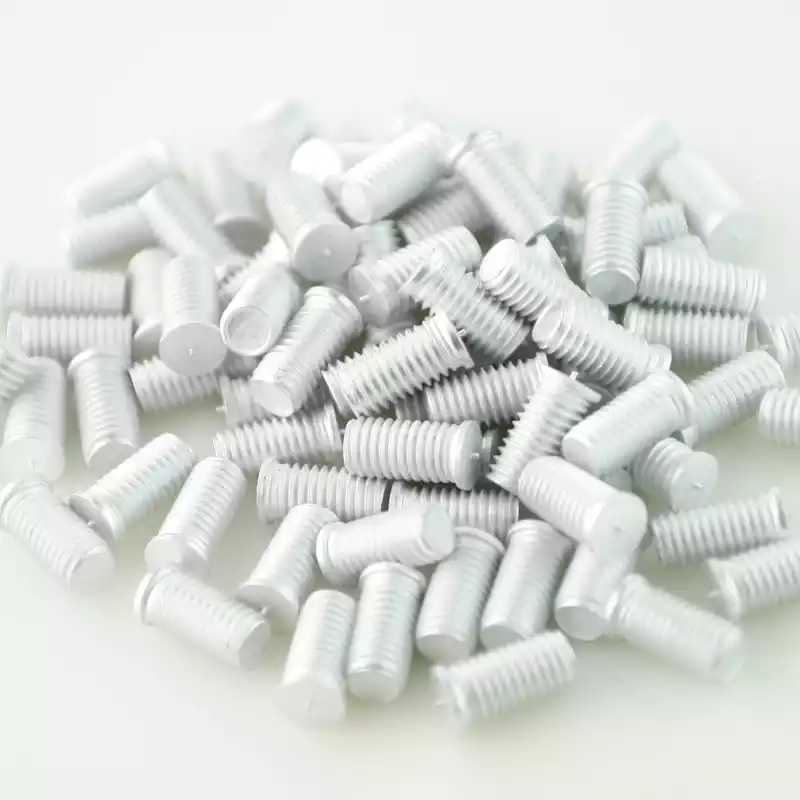 Product image extreme close up of Aluminium Alloy Capacitor Discharge Weld Studs M8 x 16mm Length