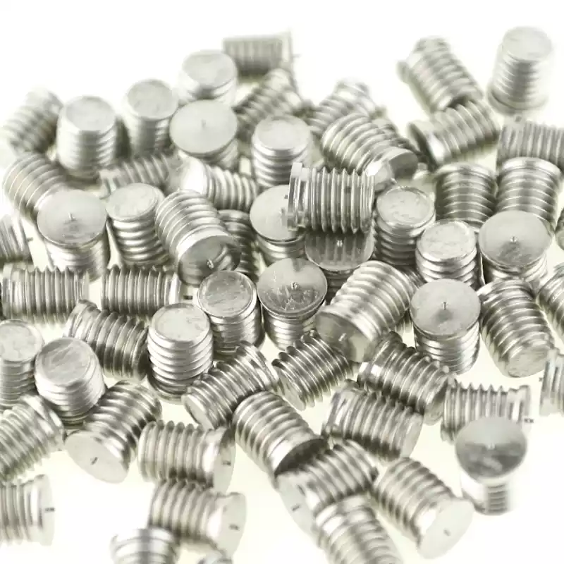 Product image extreme close up of Stainless Steel CD Weld Studs M10 x 12mm Length (A2 spec.)