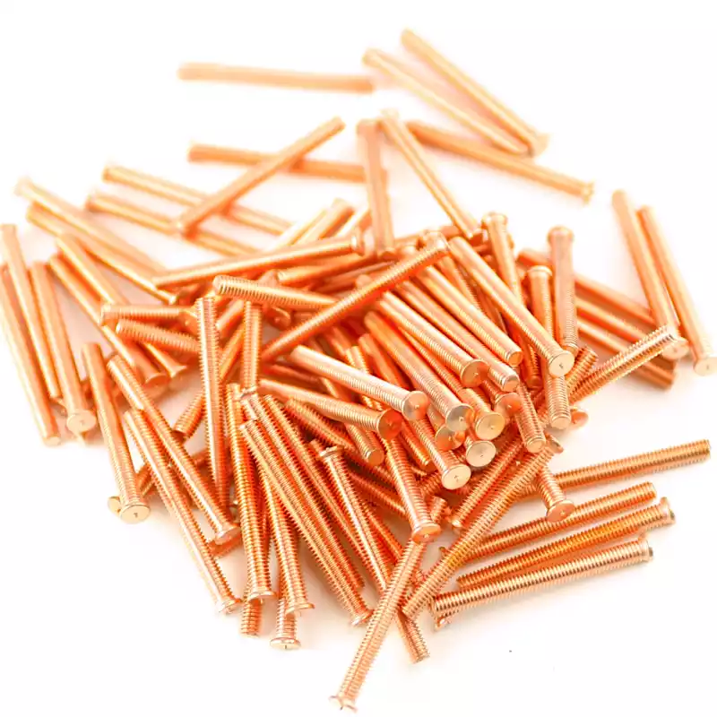 Mild Steel CD Weld Studs M4 x 40 mm Length (copper flashed)