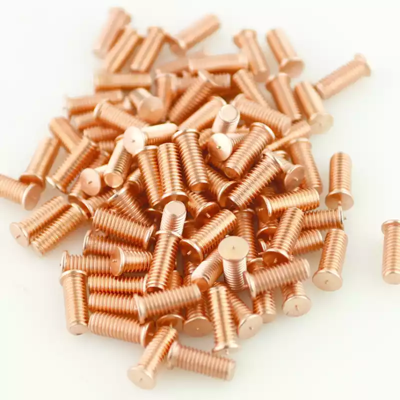 Mild Steel CD Weld Studs M6 x 16mm Length (copper flashed)